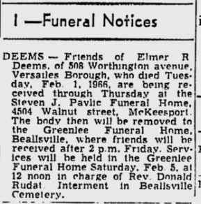 Elmer R. Deems obit